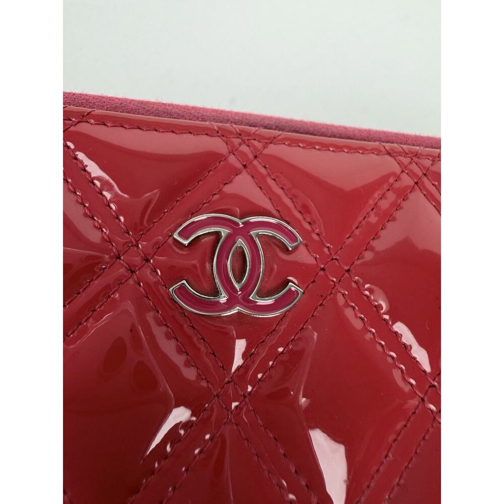 Chanel Brilliant Matelasse Long Zip-Around Wallet Pink Patent Leather 2014-2015 - Picture 8 of 16